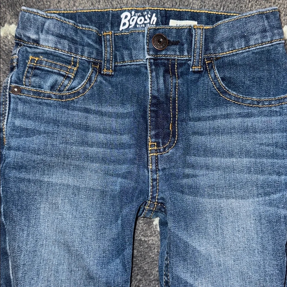 Denim Blue Jeans, Distressed Knees Size 5 kids